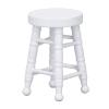 1:12 Scale Dollhouse Stool Chair Handcrafted Miniature Wooden Round Stool Chair Toy for Dollhouse Room Boxes House Birch Wood 4.5cm x 3cm (White) view 1