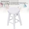 1:12 Scale Dollhouse Stool Chair Handcrafted Miniature Wooden Round Stool Chair Toy for Dollhouse Room Boxes House Birch Wood 4.5cm x 3cm (White) view 3