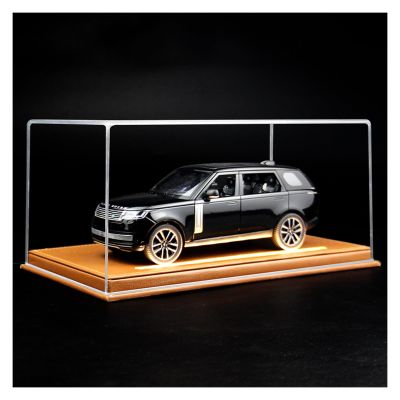 1:24 for Land Rover Range Executive SUV Car Models Lighted Leather Transparent Display Box Gift(Black)