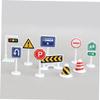 Gogogmee 10pcs Mini Traffic Barricade Signs Realistic Bright Roadblock Models for Lightweight Educational Street Safety Play for Preschool view 2