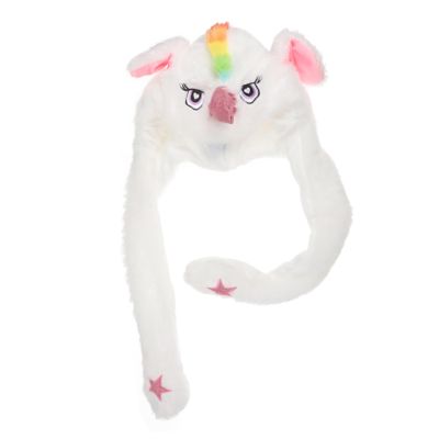 BUTIFULSIC Funny Unicorn Shape Ear Moving Hat Soft Warm Rabbit Fur Winter Cap for Cosplay Party Easter and Adults