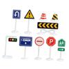 Vaguelly 10pcs Miniature Road Sign for Educational Play Traffic Barricade Models with Bright Colors Compact Lightweight Road Safety Teaching Tools view 1