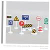 Vaguelly 10pcs Miniature Road Sign for Educational Play Traffic Barricade Models with Bright Colors Compact Lightweight Road Safety Teaching Tools view 3