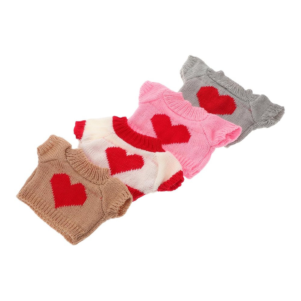 BUTIFULSIC 4pcs Reusable Doll Clothes Soft Woolen Bear Costume Outfits Easy to Wear Replacement Sweaters for Stuffed Animals Collectors