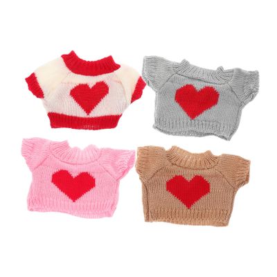 QUMIIRITY 4pcs Bear Doll Clothes Replacement Soft Cozy Sweaters for Stuffed Animals Cute Bear Costume Outfits for Collectors Gift