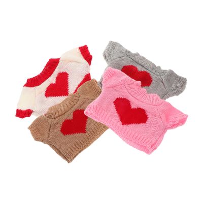 FIXOSHEE 4pcs Bear Doll Clothes Woolen Yarn Sweaters Soft Comfortable Outfits for Stuffed Animals Gift Collectors Creative Accessories