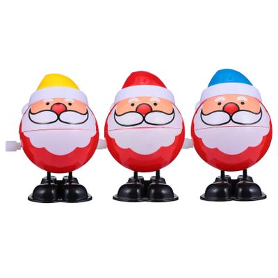 FELTECHELECTR 3PCS Christmas Wind Up Clockwork Walking with Colorful Hats for Party Favors and Crawling Encouragement Random Color