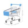 Healifty Miniature Metal Mini Shopping Cart Sky Blue Handcart for Desk Organizer and Gift Basket Creative Home Office Accessory view 2