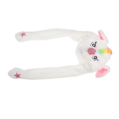 BESTonZON Adorable Unicorn Hat with Moving Ears Funny Novelty Party Headwear for Skin Friendly Winter Cosplay Accessory Cute Jumping Ear Beanie for Easter and Festive Events