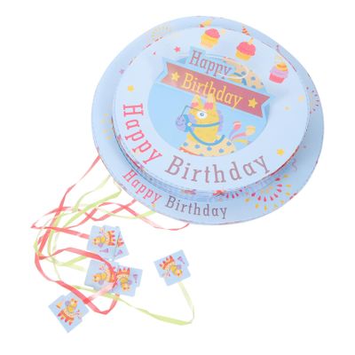 STOBAZA Mini Pull String Pinata for Birthday Ornament with Fun Filler Paper Pinata Adorn for Festival Celebrations and Photo Booth Props for Happy Atmosphere and Games
