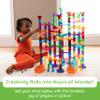Fat Brain Toys Marble Run 200 Piece Set, Open-Ended Construction Set with Glow-in-the-Dark Marbles for Kids Ages 3+ view 2
