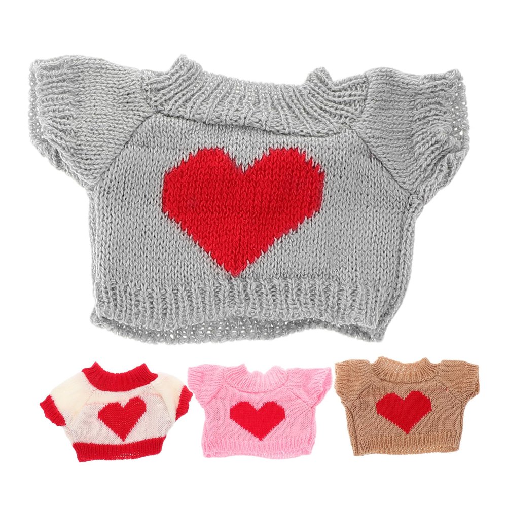 MOLUCKFU 4pcs Replaceable Bear Doll Outfits Soft Woolen Yarn Clothes Cute Doll Garments for Stuffed Animals Collectors