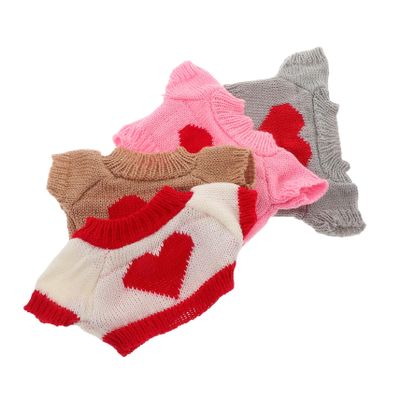 GARVALON 4pcs Replaceable Bear Doll Clothes Soft Woolen Yarn Sweaters Costumes Cute Stuffed Animal Outfits for Doll Accessories
