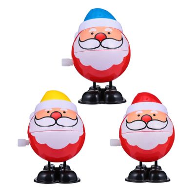 NAMOARLY 3PCS Mini Christmas Wind Up Assorted Clockwork Walking Cartoon Playset for Eye Coordination Development Random Color