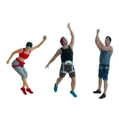 DYNWAVE 3Pcs Ini Rock Climbing Figures Human Figure Model Tiny People Figurines Mountaineering Men and Woman for Sand Table Ornaments, 1 87 Scale