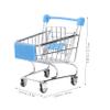 Beaupretty Mini Metal Shopping Cart Sky Blue Miniature Grocery Cart with Wheels Creative Desk Organizer Home Office Display view 4