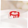 GALPADA 2Pcs Adjustable Blood Open Ring Metal Alloy Vampire Jewelry Halloween Party Favors Costume Accessory for Cosplay Carnivals Clubs view 2