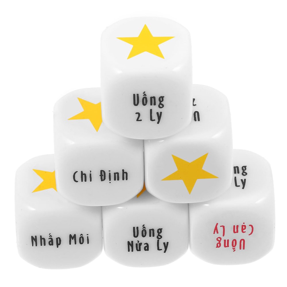 BESPORTBLE 6pcs Vietnamese Drinking Acrylic Party Game Props for Bar Family Gatherings Unique Entertainment and Housewarming Gift