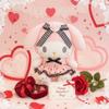 AlphaDesignLuxe 13 Kitty Plush Toy  Kawaii Cat Stuffed Animal with Long Pink Ears, Polka-Dot Dress, Black Lace Trim & Rose Bow, Soft Plush Doll Gift for Kids, Teens & Collectors view 2
