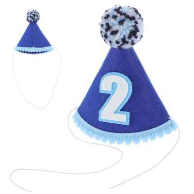 ABOOFAN Birthday Cone Hat Blue Lightweight Decorative Party Headwear for Boys Photo Prop for Second Birthday Celebration