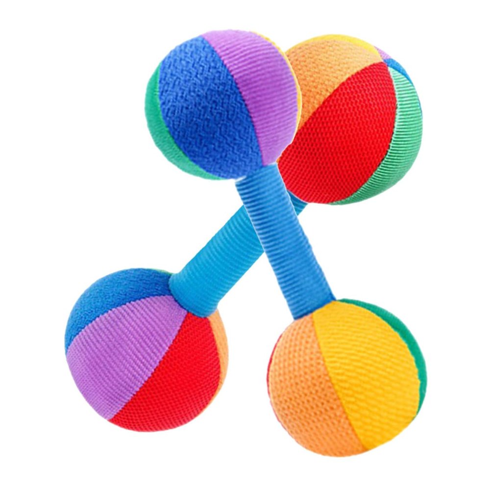 BESPORTBLE 2pcs Grip Dumbbell Rattle Soft Handle Soothing Lightweight Cloth Material Portable for Newborn Early Education and Sleep Comfort