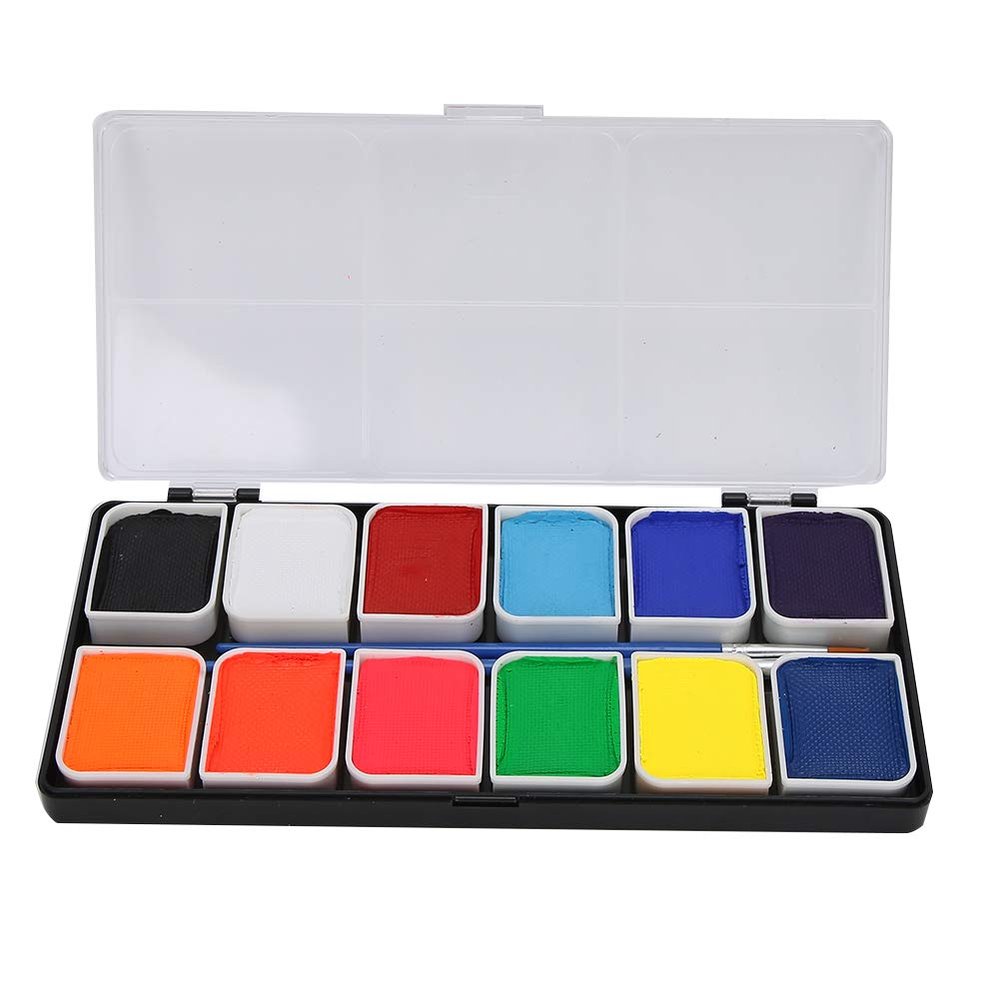 shenruifa 12 Colors Body Face Paint Water Based Halloween Party Ball Game Fan DIY Fancy Makeup Pigment