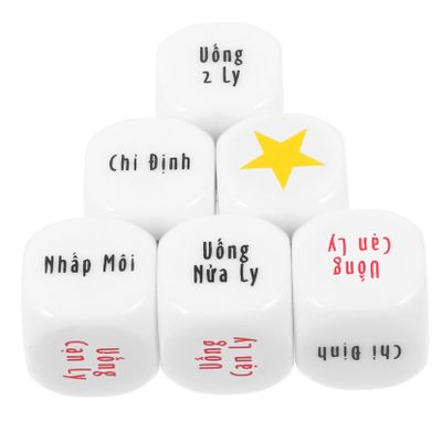 Beaupretty 6pcs Vietnamese Drinking Game Dices Cubes Lightweight Portable Party Props for Bar Pubs Adults Fun and Easy to Use