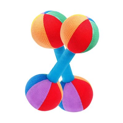 BESPORTBLE 2pcs Grip Rattles Sensory Dumbbell for Newborns Colorful Lightweight Cloth Soft Muscle Exercise Visual Hearing Training for Early Development