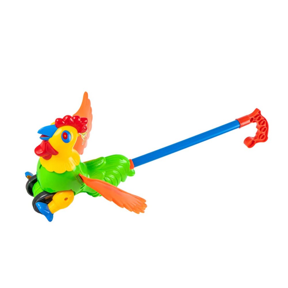 Abaodam Walker Push Cart with Detachable Handle Rooster Design Walking Push for Boy Girl Early Learning Cognitive Plaything Safe Wear Resistant Material Random Color