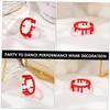 Vaguelly 2Pcs Adjustable Blood Open Rings Halloween Vampire Jewelry Spooky Gothic Costume Accessory for Party Cosplay and Masquerade view 4