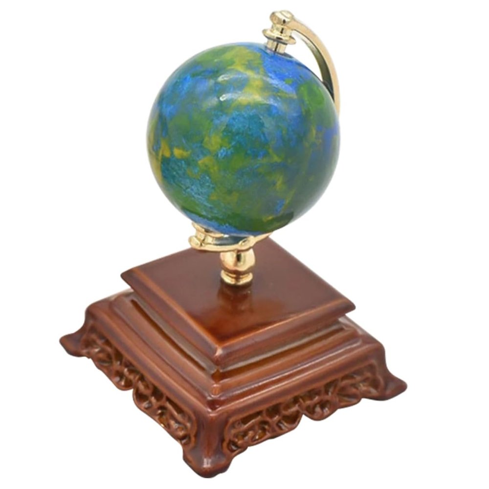 GARVALON Scale Blue Mini Globe for Childrens Ornamental Accessory Realistic Detailed Micro House Decoration Lightweight and Practical Design