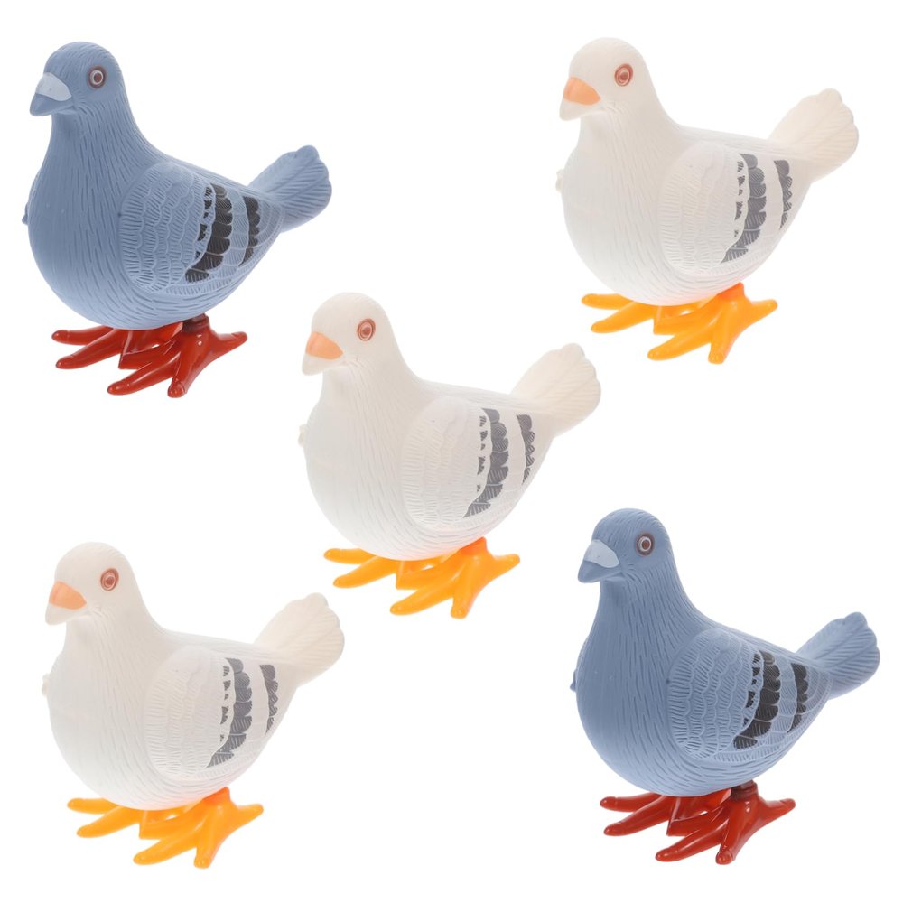 COOPHYA 5Pcs Wind Up Clockwork Pigeon Interactive Animal Plastic Simulation Boys Party Favors Bulk Random Color