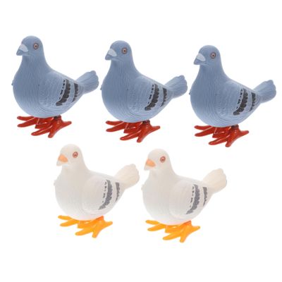 Yardwe 5Pcs Wind Up Clockwork Pigeon for Interactive Vintage Style Decorative Ornaments Portable Playthings for Childrens Attention Training and Gifts Random Color
