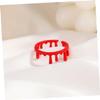 Mikinona 2Pcs Adjustable Halloween Blood Open Rings Lightweight Vampire Jewelry for Cosplay Costume Party Spooky Style Accessories for Men Women view 4