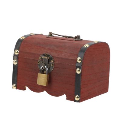 Abaodam Wooden Treasure Box with Lock Retro Vintage Coin Storage Case for Home Office Decorative Money Saving Box Secure Wooden Piggy Bank for Adults