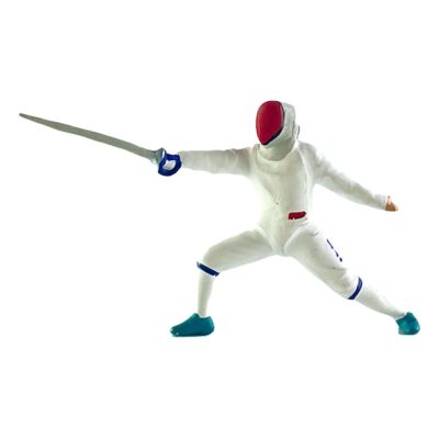 1/64 Scale Model Figure Mini Fencing Doll Model Photography Landscape Display Ornament Resin Fencing Pose Figure Tiny People, Forward White