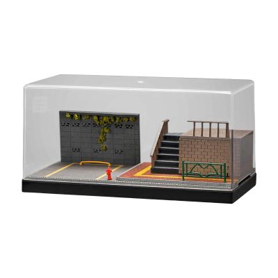 1/64 Model Car Display Case Diorama Realistic Background Simulation Desktop Decor Vehicle Model Display Stand Parking Scenery, Style B