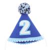 Cabilock Birthday Headwear Blue Cone Hat for Second Birthday Party Photo Prop Soft Comfortable for Festival Celebration and Gift view 1