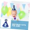 Cabilock Birthday Headwear Blue Cone Hat for Second Birthday Party Photo Prop Soft Comfortable for Festival Celebration and Gift view 2