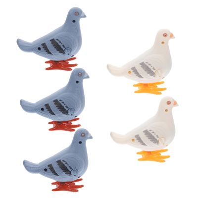 Kisangel 5Pcs Wind Up Pigeon for Vintage Clockwork Bird Adorable Decorative Pigeon Ornaments for Childrens Play and Gifts Random Color