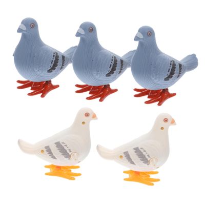 HOMOCONO 5Pcs Wind Up Clockwork Pigeon for Plastic Simulation Bird Figurines Lightweight and Portable Decorative Playset for Indoor Outdoor Fun and Early Learning Gifts Random Color