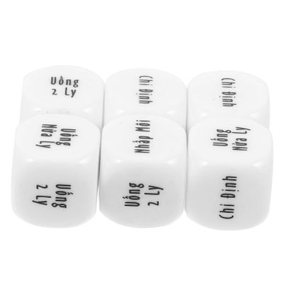 Abaodam 6pcs Vietnamese Drinking Game Dice Props Acrylic Party Dices for Adults Bar Ktv Entertainment Fun Portable Small Lightweight
