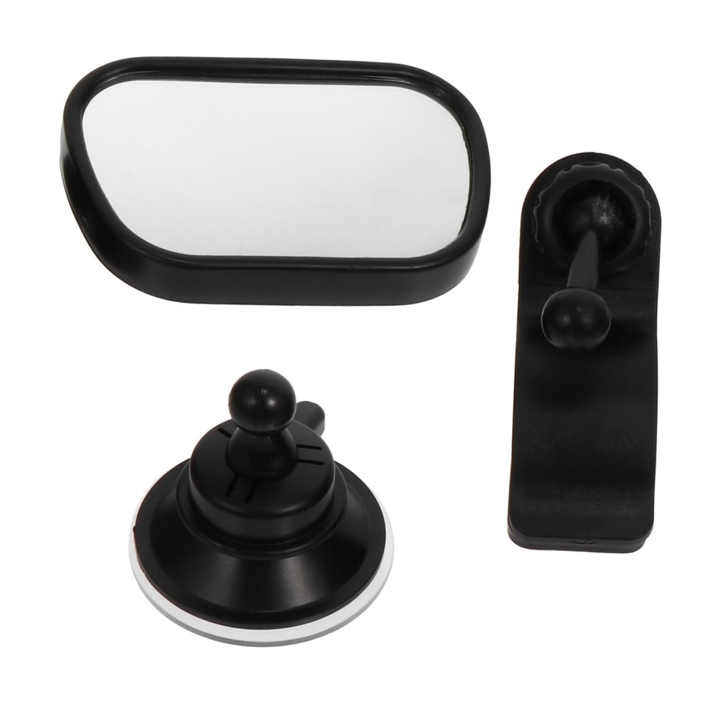 Kisangel Adjustable Car Rearview Mirror for Backseat Safety Wide Angle Observation Mirror with Stable Clip Installation Black Monitor for Drivers to Watch Rear
