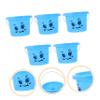ADOCARN 5Pcs Beach Sand with PP Sand Buckets and Comfortable Handles for Creative Outdoor Play and Coordination Development Blue view 4