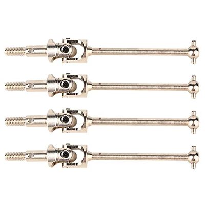 4Pcs Steel CVD Drive Shaft Transmission Axle for HSP 94123 94108 94102 1/10 RC Car High Performance CNC Machined Durable Replacement Parts (Silver)