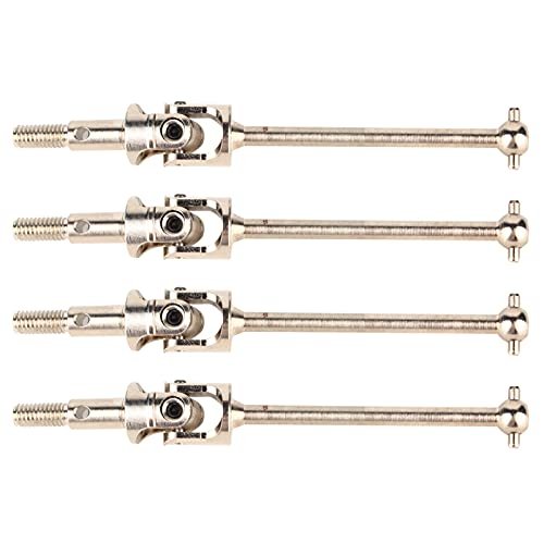 4Pcs Steel CVD Drive Shaft Transmission Axle for HSP 94123 94108 94102 1/10 RC Car High Performance CNC Machined Durable Replacement Parts (Silver)