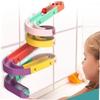 COOPHYA DIY Marble Run Bath Educational Ball Track Building for Boys and Easy Assembly Fine Motor Skills Development Safe Bright Colors Wall Mounted Plaything view 3
