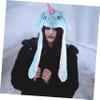 Healifty Unicorn Ear Hat Adorable Moving Earflap Cap for Party Festival Warm Winter Gift view 3