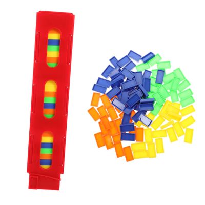 Abaodam Plastic Domino Train Domino Blocks Educational Early Learning Game for Hand Eye Coordination and Creative Play Random Color