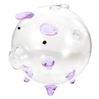 Abaodam Transparent Glass Piggy Bank Creative Money Saving Box for Adults and Lovely Pig Shaped Decorative Coin Pot with Flat Base for Desktop and Home Use Birthdays and Year